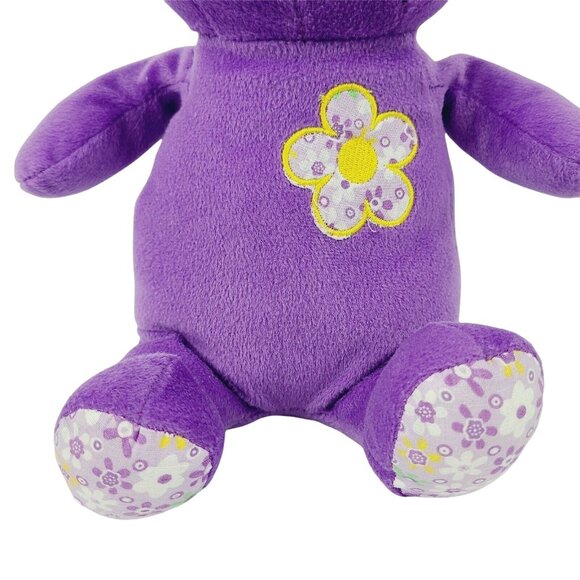Easter Bunny 15 inch Plush Purple Rabbit Spring Flowers Stuffed Animal Toy - Picture 3 of 6